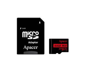 Карта пам'яті microSDXC (UHS-1) Apacer 64Gb class 10 V10 A1 R100MB/s (adapter SD) yL.