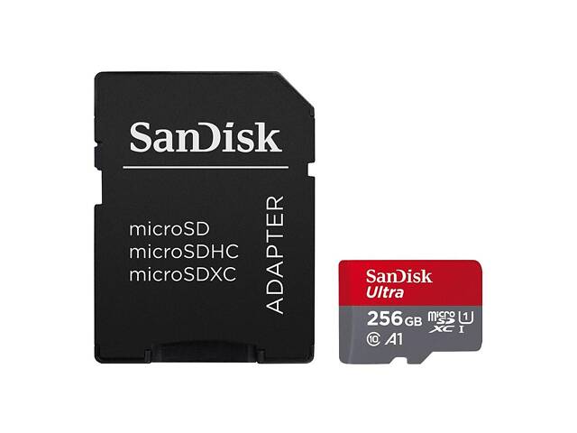 Карта памяти microSDXC (UHS-1) SanDisk Ultra 256Gb class 10 A1 (150MB/s) (adapter SD) yL. - Фото 1