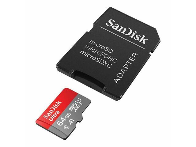 Карта памяти microSDXC (UHS-1) SanDisk Ultra 64Gb class 10 A1 (140Mb/s) (adapter SD) yL. - Фото 3