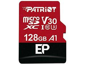 Карта памяти microSDXC (UHS-1 U3) Patriot EP Series 128Gb Class 10 V30 (R-100MB/s, W-80MB/s) (adapter SD) yL.