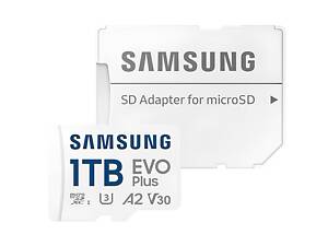 Карта памяти Samsung 1 TB microSDXC Class 10 UHS-I U3 V30 A2 EVO Plus + Адаптер