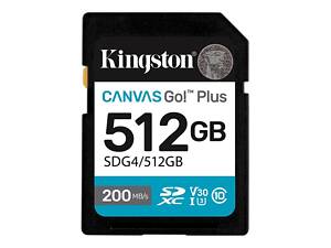 Карта пам'яті SDXC (UHS-1 U3) Kingston Canvas Go! Plus 512Gb class 10 A2 V30 (R200MB/s, W160MB/s) yL.