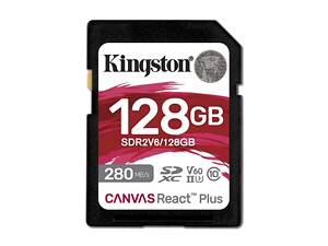 Карта пам'яті SDXC (UHS-II U3) Kingston Canvas React Plus 128Gb class 10 V60 (R280MB/s, W150MB/s) yL.