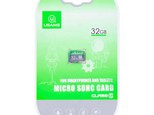 Карта пам'яті Usams US-ZB094 (TF High Speed Card) microSDHC Class 10 - 32GB (без адаптера) Green