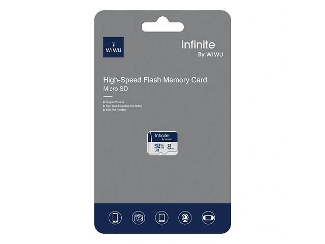Карта пам'яті Wiwu Wi-FC004 Infinite Series (U1, C10) microSDXC Class 10 - 8GB (без адаптера) Blue - Фото 2