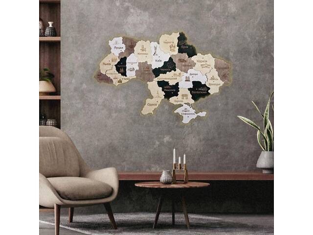 Мапа України з дерева на стіну M 120x80 см - Фото 3