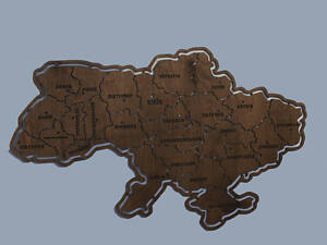 Мапа України з дерева на стіну