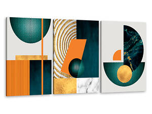 Картина на полотні No Brand Різнокольорові фігури на білому фоні 156x67 см (V79-3_L)