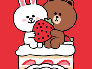 Картина по номерам Santi Лайн Френдс Кони Браун и клубничный тортик 955035 25х25 см