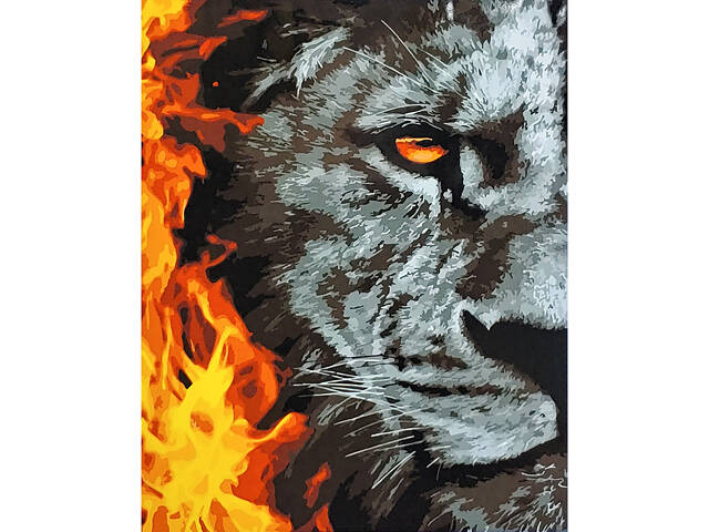 Картина за номерами Strateg ПРЕМІУМ Вогняний тигр 40х50 см Різнокольоровий (SY6778) - Фото 1