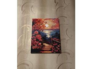 Картина з алмазної мозайки, зроблена власноруч.