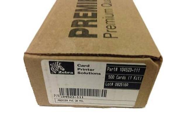 Картка пластикова чиста Zebra Premier PVC, білі, 30 mil, 500 шт (104523-111) - Фото 2