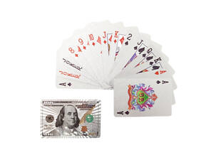 Карты игральные Duke 100 Dollars Серебристый пластик 9x6x2 см 54 листа