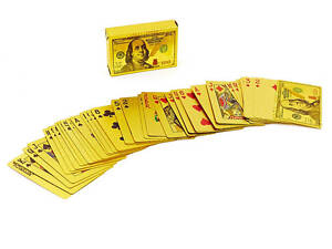 Карты игральные Duke 100 Dollars Золотистый пластик 9x6x2 см 54 листа