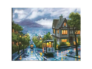 Картина за номерами «Нічний трамвай» 40×50 см — набір для творчості і релаксації, живопис за номерами