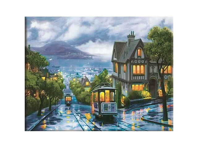 Картина по номерам «Ночной трамвай» 40×50 см — набор для творчества и расслабления, живопись по номерам - Фото 1