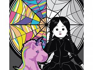 Картина по номерам с LED подсветкой Santi Wednesday Creepy Dolls 955070 40х50 см