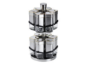 Карусель для специй на подставке набор 12 баночек по 120 мл