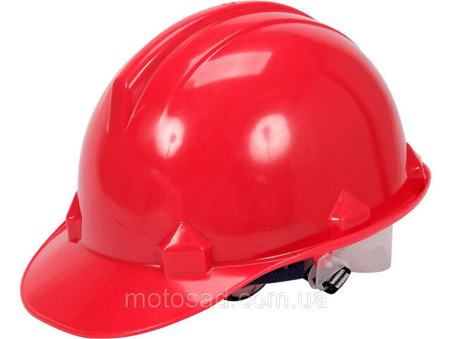 Каска для захисту голови VOREL червона з матеріалу HDPE [30] - Фото 1