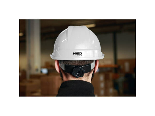 Каска захисна Neo Tools пластик ABS, пряжка для регулювання, біла (97-221) - Фото 6