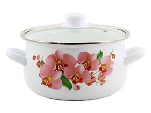 Каструля ем. 5,0л Орхідея 1 Рожева 1W ТМ ZAUBERG