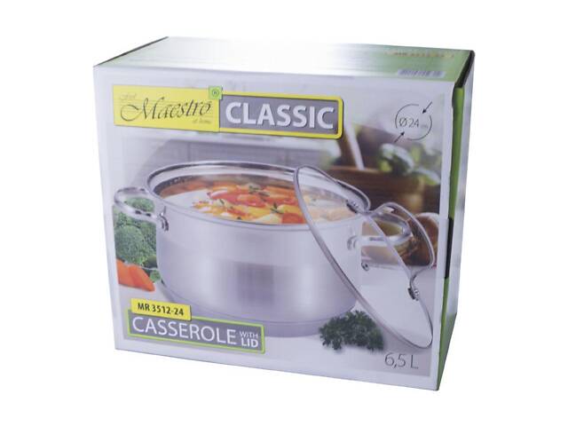 Кастрюля нержавеющая Maestro - 240 x 6,5 л - Фото 3