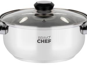 Кастрюля с бакелитовыми ручками Bravo Chef 24 см 4.5 л Хром (6811080)
