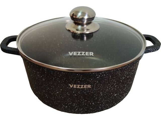 Каструля з кришкою Vezzer VZ8055 26 см 5.5 л чорна - Фото 4