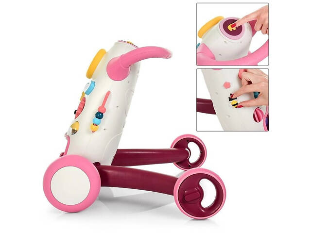 Ходунки каталка рожеві K1 FD-6820-8 - Фото 3