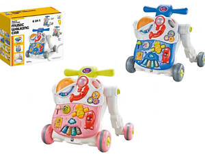 Каталка ігровий центр Перші кроки 886-17/886-18 6в1 батарейка, музика, світло 2 кольори,кор.52.5x18.5x44 см