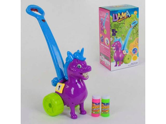 Каталка с мыльными пузырями 'Единорог' FH 772 A (24) на батарейках, мелодия, подсветка, в коробке - Фото 1