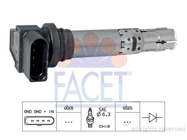 Катушка зажигания VW POLO (6R) / VW BORA (1J2) / AUDI A3 (8P7) 1996-2022 г.