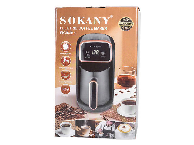 Кофеварка электрическая 600 (мл) для дома и офиса Sokany SK-04015 - Фото 3