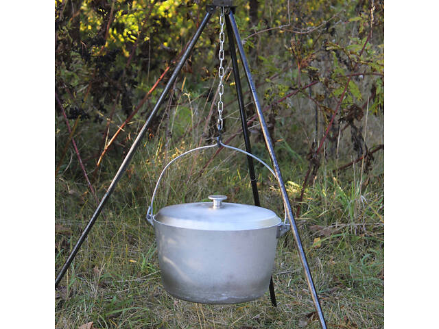 Казан алюмінієвий Похідний 10 л із триногою на розбірних ніжка - Фото 2