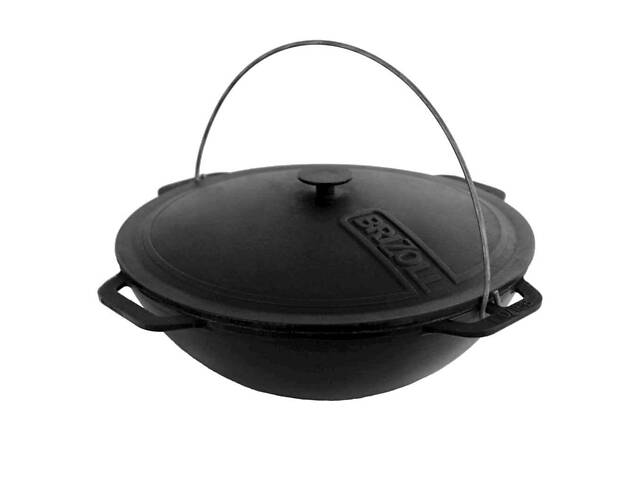 Казан азиатский чугунный с крышкой 12 л Азия ТМ BRIZOLL - Фото 1