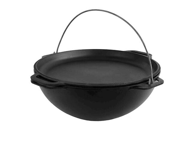 Казан азиатский чугунный с крышкой-сковородой 10 л Азия ТМ BRIZOLL - Фото 1