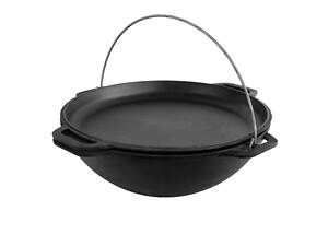 Казан азиатский чугунный с крышкой-сковородой 8 л Азия ТМ BRIZOLL