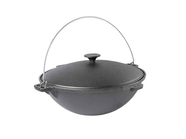 Чугунный казан 6л татарский с чугунной крышкой 0906 ТМ BIOL. - Фото 1