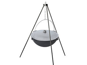 Казан чавунний азіатський 10 л з алюмінієвою кришкою та триногою