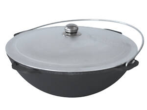 Казан чавунний азіатський з алюмінієвою кришкою 8 л