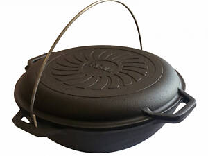 Казан чугунный c крышкой-сковородой Brizoll KA-04-2 4 л