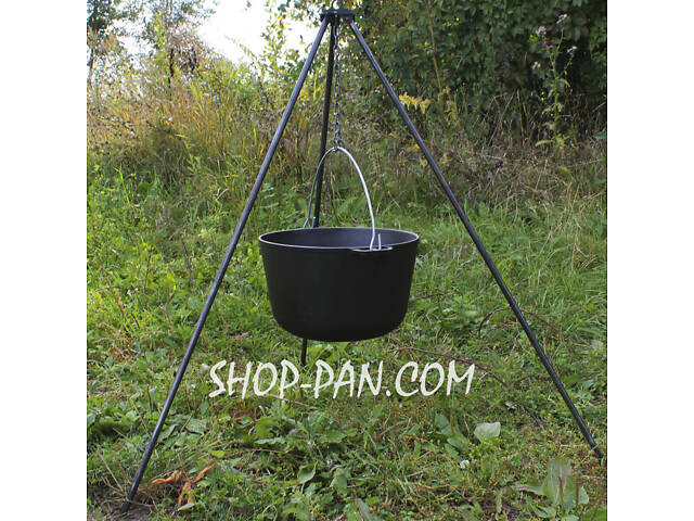 Казан чавунний Похідний 12 л із триногою на розбірних ніжка - Фото 1