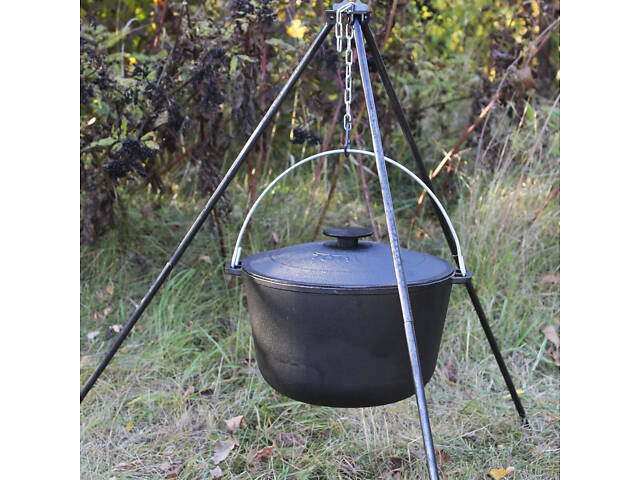 Казан чавунний Похідний 12 л із триногою на розбірних ніжка - Фото 6