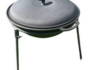 Казан чугунный узбекский WOK с чугунной крышкой и треногой Maysternya 12 л (1821812375)