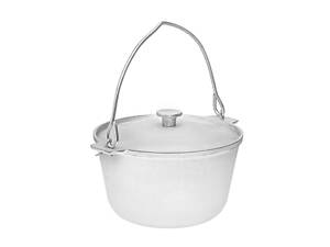 Казан котел походный рыбацкий литой алюминиевый 1.5 л с дужкой и крышкой