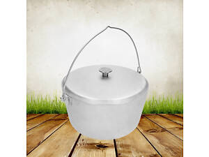 Казан котел походный рыбацкий литой алюминиевый 6 л с дужкой и крышкой