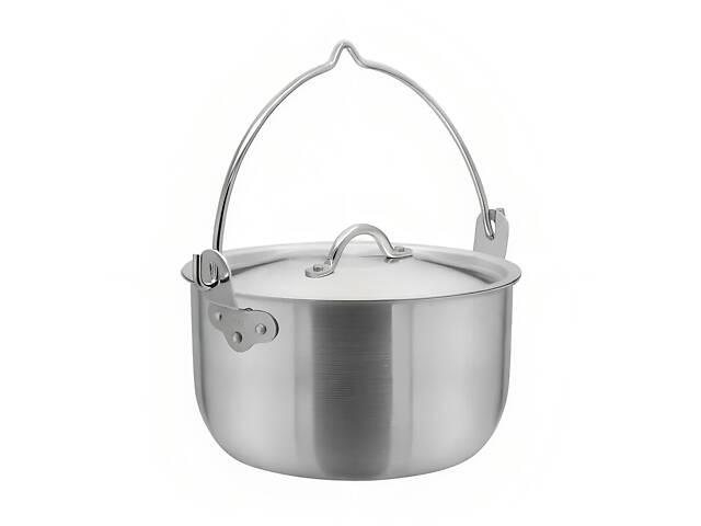 Казан котел походный рыбацкий алюминиевый 15 л с дужкой и крышкой Interos - Фото 1