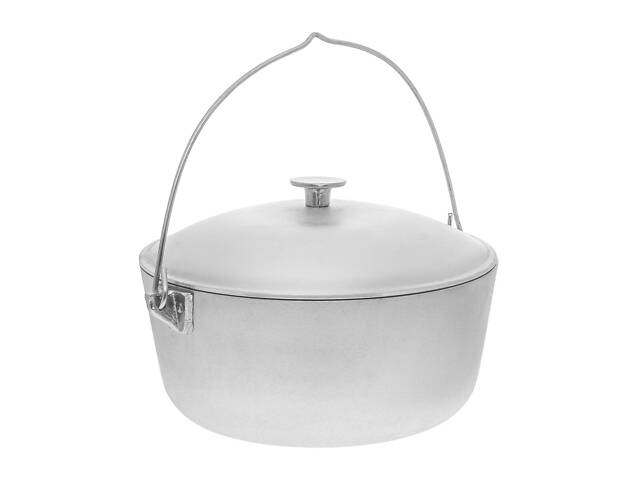 Казан котел походный рыбацкий литой алюминиевый 5 л с дужкой и крышкой - Фото 1