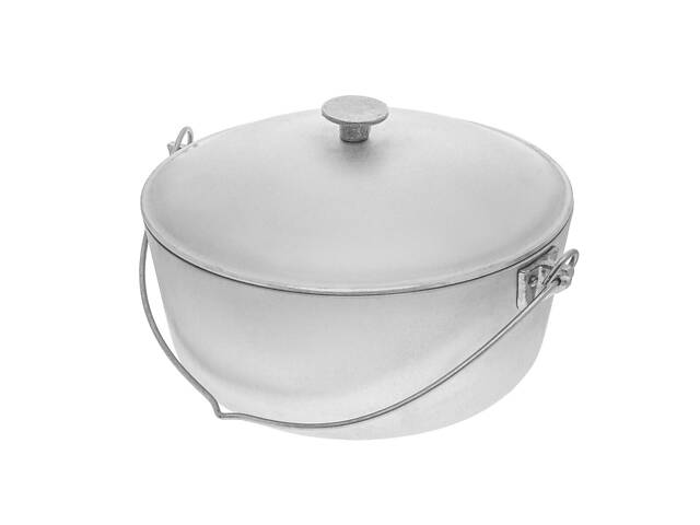 Казан котел походный рыбацкий литой алюминиевый 5 л с дужкой и крышкой - Фото 2