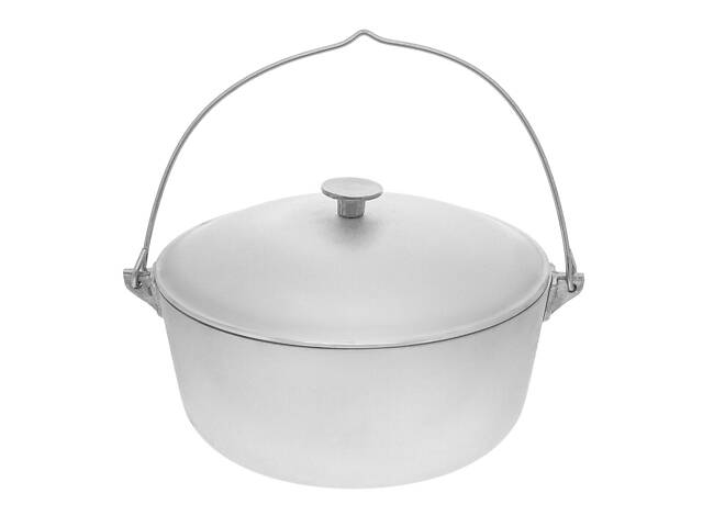 Казан котел походный рыбацкий литой алюминиевый 5 л с дужкой и крышкой - Фото 3